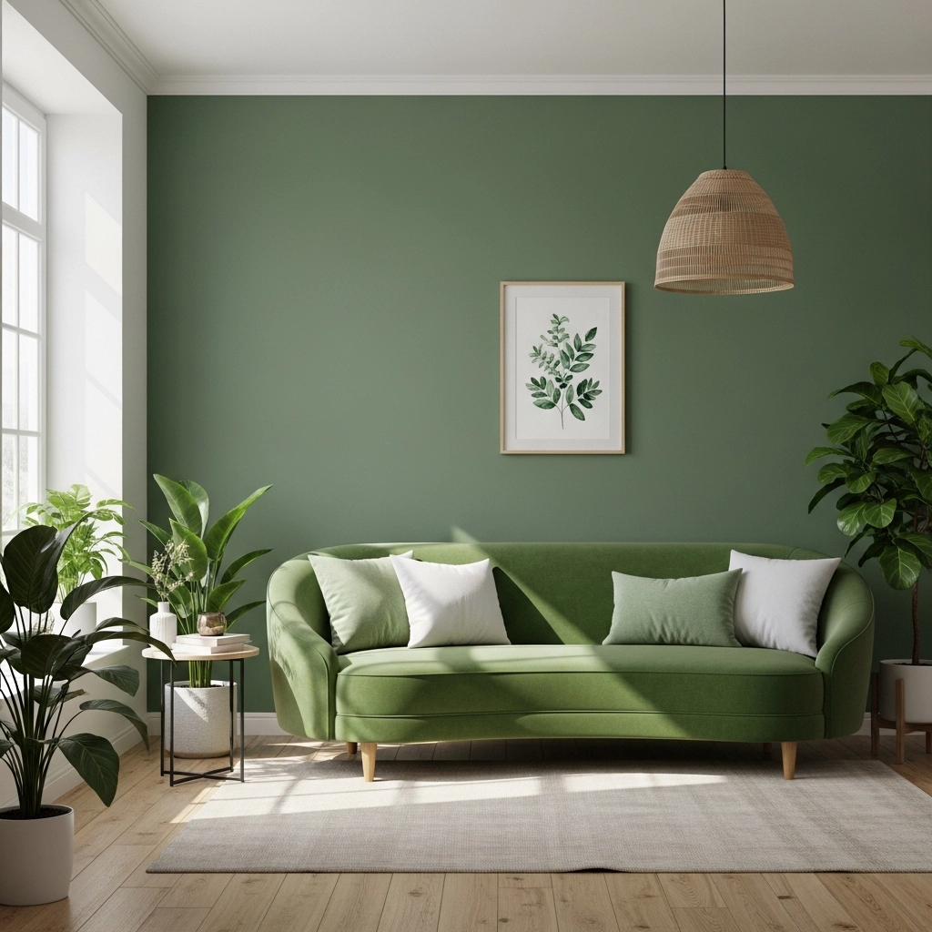  Indoor space with plants and walls finished using eco friendly coatings for improved indoor air quality