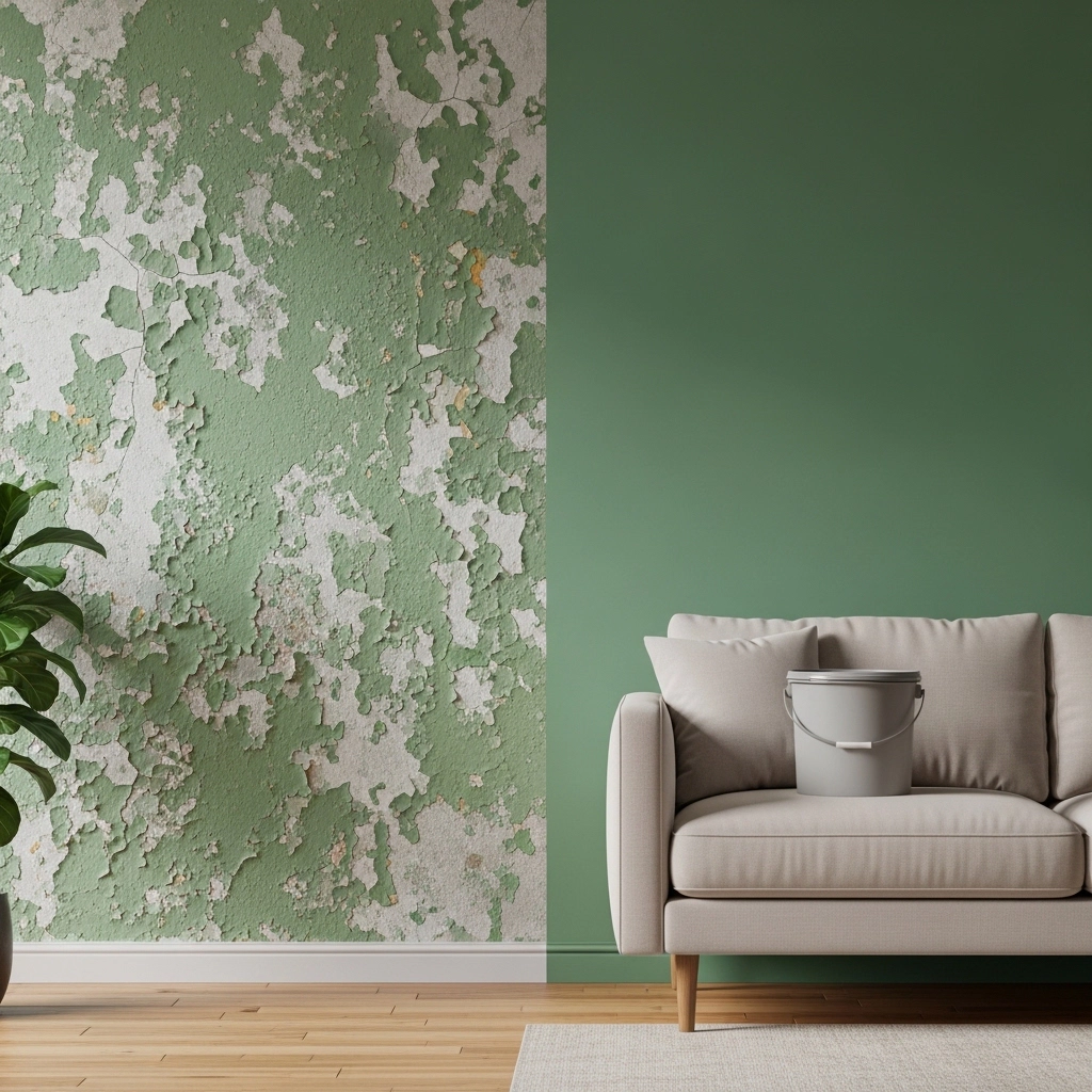 Before and after wall restoration using eco friendly coatings for clean and durable finishes