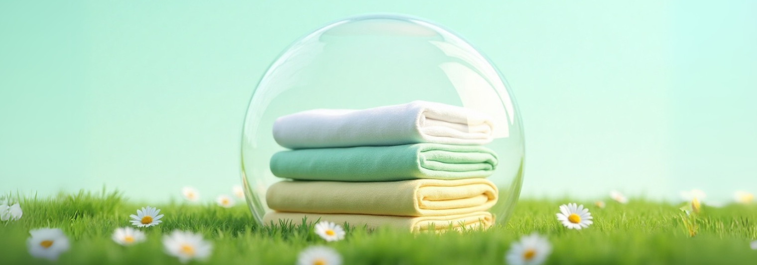 Stack of eco-friendly folded textiles representing sustainable and plant-based fabric solutions