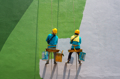 Eco friendly paint finish used in sustainable public infrastructure and green buildings