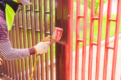 Industrial paint finish coating applied to metal structures for durability and hygiene